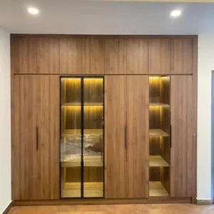 Mẫu Tủ Quần Áo Âm Tường Phòng Ngủ Màu Óc Chó