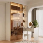 Tủ Quần Áo Cánh Kính Kết Hợp Bàn Trang Điểm Gỗ