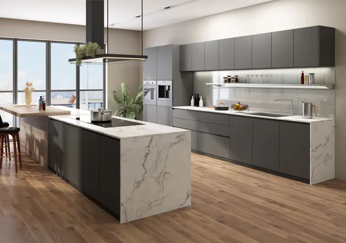 Thiết kế tủ bếp song song